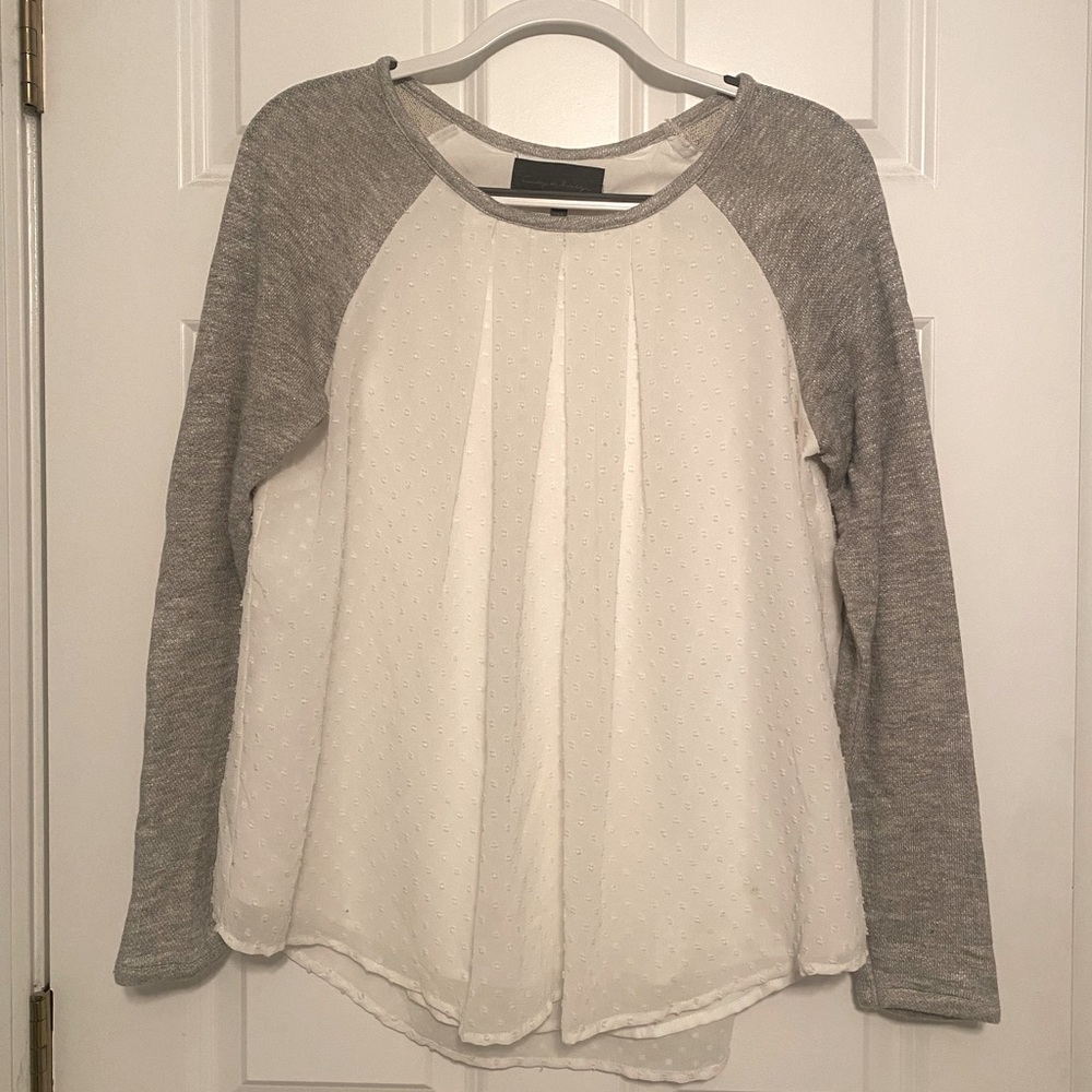 Sunday In Brooklyn Chiffon and Knit Top